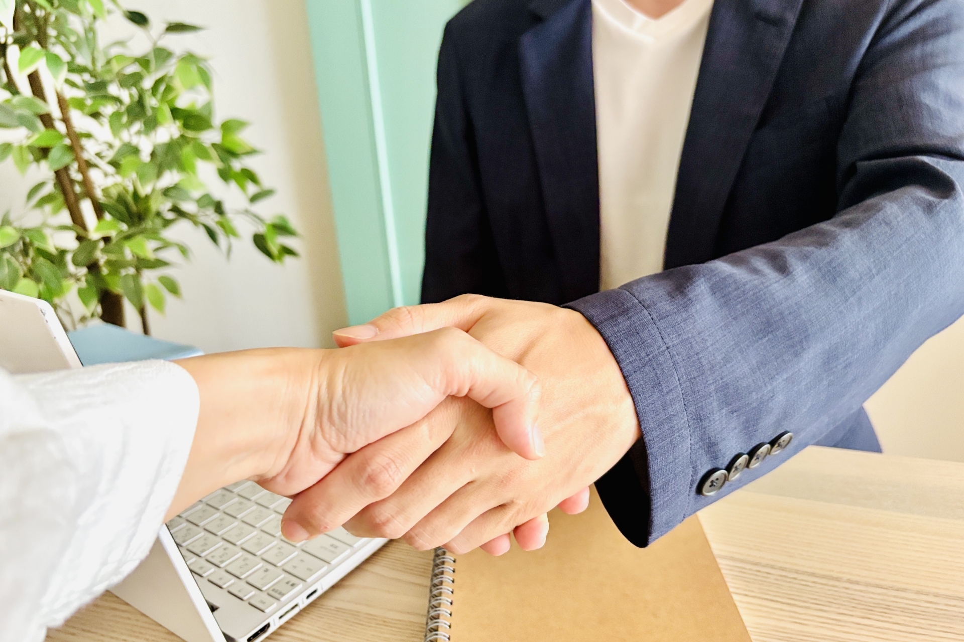 ビジネスコンサルタントと握手